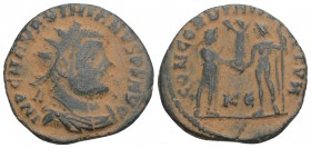 IMPERIAL ROMAN Maximianus Herculius 285-310 Cyzicus (Erdek), 5th Offizin 295-296 AD. 2.7GR 20.6MM
IMP C M A MAXIMIANVS P F AVG, bust with radiant crow...