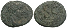 Roman Provincial Tiberius Æ As of Antioch, Seleucis and Pieria. AD 31/2. 14.1gr 29.4mm
TI CAESAR AVG [TR] POT XXXIII, laureate head right / Large S C ...