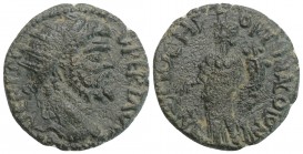 Roman Provincial Coins PISIDIA. Antioch. Septimius Severus (193-211). Ae.
Obv: Radiate head right. Rev: Tyche standing left, holding branch and cornuc...