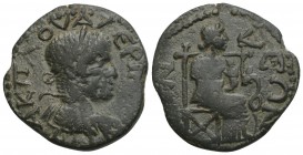 Roman Provincial PISIDIA, Isinda. Valerian I. AD 253-260. Æ (23mm, 5.3 g, ).
 AK · ΠΛ · OVAΛЄPIΛNON CЄB, laureate, draped, and cuirassed bust right / ...