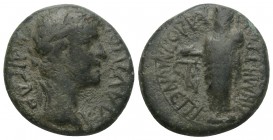 Roman Provincial PHRYGIA. Cadi. Claudius, 41-54. Assarion (Bronze, 18.8 mm, 4.5 g,) Demetrios Artemas, magistrate (stephanophoros?).
 ΚΛΑΥΔΙΟϹ ΚΑΙϹΑΡ ...