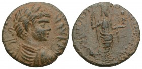ROMAN PROVINCIAL
Caracalla Ӕ23 of Antioch, Pisidia. AD 198-217. 5 g, 21mm, ANTONINVS PIVS AVG, laureate, draped and cuirassed bust right / [...] MEN ...
