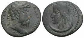 Roman Provincial Coins Pisidia Antiochia Marcus Aurelius (Augustus) 5.6Gr. 23.4 mm.
Obv. laureate head of Marcus Aurelius, r. ANTONINVS AVGV
Rev. head...