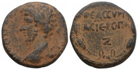 ROMAN PROVINCIAL Lucius Verus Æ23 of Hierapolis, Seleucis and Pieria. AD 161-169 9Gr. 21.6mm
Obv. ΑΥΤ(Ο) ΚΑΙ Λ ΑΥ(ΡΗΛ) ΟΥΗΟΡϹ; laureate head of Lucius...