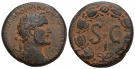 Roman Provincial Seleucis and Pieria. Antioch. Antoninus Pius AD 138-161. As Æ 22.2 mm, 13.5 g 
[AYT KA TI AI] ANTΩNE[INOC CEBA], laureate head right ...