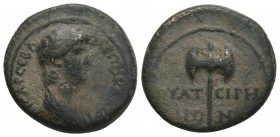 Roman Provincial Coins LYDIA. Thyatira. Nero (54-68). Ae. 3.4gr 18.1mm
Obv: NЄΡΩN KAYΔIOC KAICAP CЄBA. Bareheaded and draped bust right. Rev: ΘVAT - Є...
