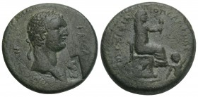 Roman Provincial
Cilicia. Flaviopolis. Domitian AD 81-96, (dated CY 17=AD 89/90).. Bronze Æ 8.3gr 24.1mm. ΔOMЄTIANOC KAICAΡ, laureate head right / [ЄT...