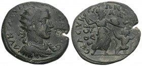Roman Provincial Cilicia, Seleuceia ad Calycadnum. Severus Alexander. A.D. 222-235. 11.2gr 29.1mm.
 Radiate and cuirassed bust of Severus Alexander ri...