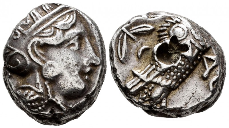 Attica. Athens. Tetradrachm. 350-294 BC. (Sng Cop-64). (Kroll-15). Anv.: Helmete...