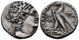 Ptolemaic Kings of Egypt. Kleopatra III and Ptolemy IX Soter II (Lathyros). Tetradrachm. RY 8 = 107/6 BC. Alexandria. (Svoronos-1669). (Sng Cop-352). ...