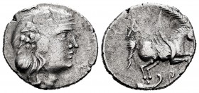 Illyria. Korkyra. Didrachm. 229-48 BC. (Sng Evelpidis-1931-2). (Hgc-6, 65). Anv.: Wreathed head of Dionysos right. Rev.: Pegasos flying right; monogra...