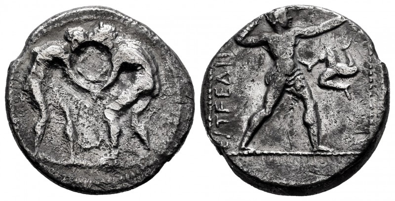 Pamphylia. Aspendos. Stater. 300-250 BC. (Cy-2911). (Gc-5398). Anv.: Two wrestle...