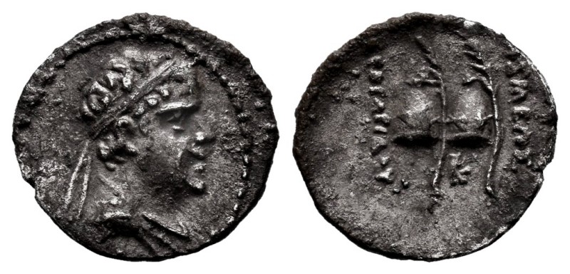 Kings of Bactria. Eukratides I. Obol. 171-135 BC. Panjhir. (Mig-180d). (Sng Ans-...