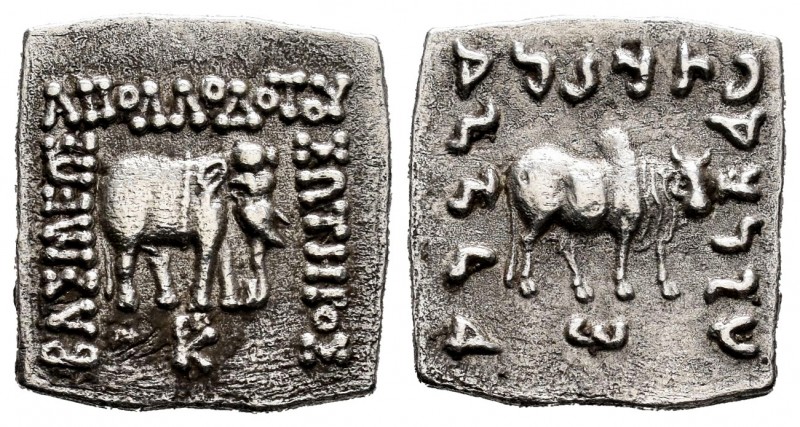 Kings of Bactria. Apollodotos I Soter. Drachm. 180-160 BC. (Bopearachchi-4E). (H...