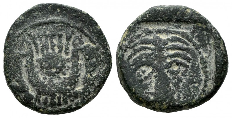 Baria. 1/2 calco. 200-100 BC. Villaricos (Almería). (Abh-214). (Acip-629). Anv.:...