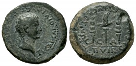 Caesar Augusta. Tiberius period. Half unit. 14-36 AD. Zaragoza. (Abh-375). (Acip-3081). Anv.: TI CAESAR DIVI AVG F AVGVSTVS. Laureate head right. Rev....