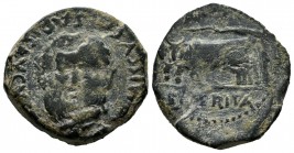 Emerita Augusta. Augustus period. Unit. 27 BC.-14 AD. Mérida (Badajoz). (Abh-1009). (Acip-3373a). Anv.: PERMISSV CAESARIS AVGVSTI, facing head of Sile...