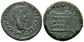 Italy. Tiberius period. Unit. 14-36 AD. Santiponce (Sevilla). (Abh-1593). (Acip-3333). Anv.: Tiberius head to right around IMP TI CAESAR (AVGVSTVS) PO...