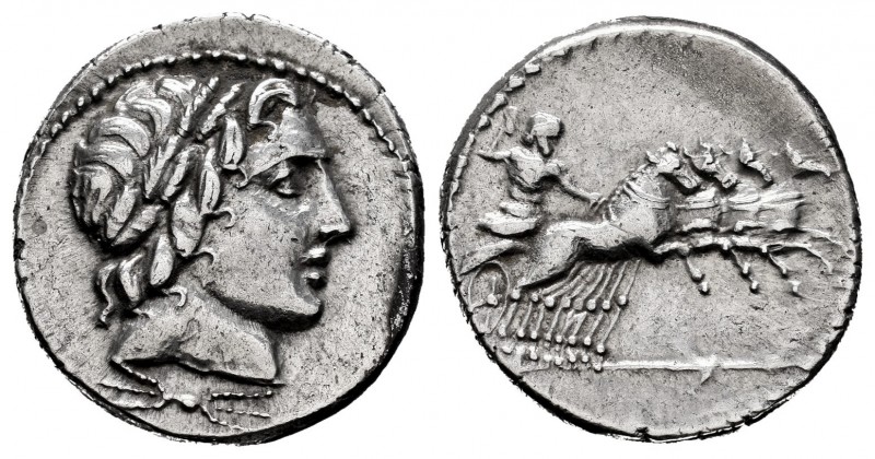Anonymous. Denarius. 86 BC. Rome. (Ffc-85). (Craw-350/A2). (Cal-59). Anv.: Laure...