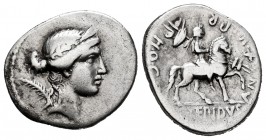 Aemilius. M. Aemilius Lepidus. Denarius. 61 BC. Rome. (Ffc-109). (Craw-419/1c). (Cal-79). Anv.: Diademed female head (Roma?) rigth, but palm behind he...