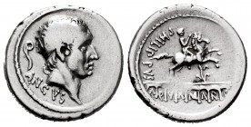 Marcius. C. Marcius Philippus. Denarius. 56 BC. Rome. (Ffc-898). (Craw-425/1). (Cal-965). Anv.: ANCVS below diademed head of Ancus Marcius right, litu...