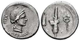 Norbanus. C. Norbanus. Denarius. 83 BC. Rome. (Ffc-943). (Craw-357/1b). (Cal-1049). Anv.: Diademed head of Venus, right, C. NORBANVS below, number beh...