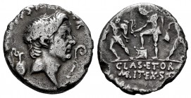 Sextus Pompey. Sexergue Pompeius Magnus. Denarius. 42-40 BC. Sicilia. (Craw-511/3a). (Ffc-26, as Pompeius Magnus). Anv.: MAG·PIVS·IMP·ITER. Head of Cn...