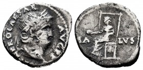 Nero. Denarius. 64-68 AD. Rome. (Ric-71). (Bmcre-98). (Rsc-316). Anv.: IMP NERO CAESAR AVG P P, laureate head right. Rev.: Salus seated left on throne...
