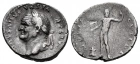 Vespasian. Denarius. 76 AD. Rome. (Ric-850). (Rsc-223). Anv.: (IMP) CAESAR VESPASIANVS AVG, laureate head left. Rev.: IOVIS CVSTOS, Jupiter standing f...
