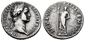 Domitian. Denarius. 89 AD. Rome. (Ric-661). Anv.: IMP CAES DOMIT AVG GERM P M TR P VIII, laureate head right. Rev.: IMP XVII COS XIIII CENS P P P, Min...