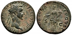 Nerva. Dupondius. 97 AD. Rome. (Ric-84). (Bmcre-123). (C-69). Anv.: IMP NERVA CAES AVG P M TR P COS III P P, radiate head right . Rev.: Fortuna standi...