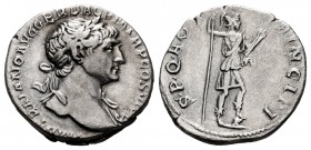 Trajan. Denarius. 104-107 AD. Rome. (Ric-203). (Bmcre-235). (Rsc-402b). Anv.: IMP TRAIANO AVG GER DAC P M TR P COS V P P, laureate head right, slight ...