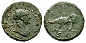 Trajan. Cuadrante. 109 AD. Rome. (Ric-694). (Ch-340). (Bmcre-1061). Anv.: IMP CAES NERVA TRAIAN AVG, laureate bust right, slight drapery on far should...