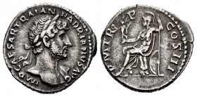 Hadrian. Denarius. 121-123 AD. Rome. (Ric-542). (Bmcre-140). (Rsc-1099). Anv.: IMP CAESAR TRAIAN HADRIANVS AVG, laureate bust to right, slight drapery...