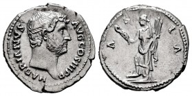 Hadrian. Denarius. 134-138 AD. Rome. Travel series. (Spink-3462). (Ric-301). (Rsc-188). Rev.: ASIA. Asia, foot on prow, holding hook and rudder. Ag. 3...