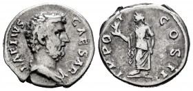 Aelius. Denarius. 136–138 AD. Rome. (Ric-435). Anv.: L AELIVS CAESAR, Bareheaded bust left, with slight drapery. Rev.: TR POT COS II, Spes advancing l...
