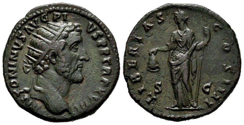 Antoninus Pius. Dupondius. 154-155 AD. Rome. (Ric-933). Anv.: ANTONINVS AVG PIVS...
