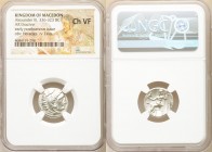 MACEDONIAN KINGDOM. Alexander III the Great (336-323 BC). AR drachm (17mm, 12h). NGC Choice VF. Early posthumous issue of Colophon, under Philip III A...