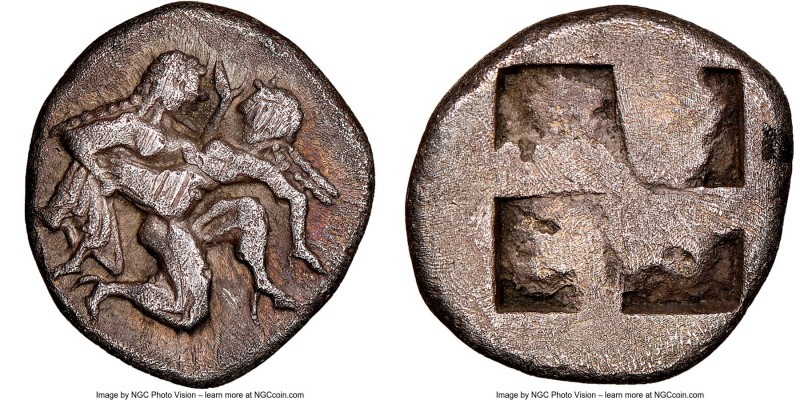 THRACIAN ISLANDS. Thasos. Ca. 500-450 BC. AR drachm (18mm). NGC Choice Fine, scu...