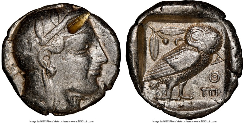 ATTICA. Athens. Ca. 465-455 BC. AR tetradrachm (25mm, 17.18 gm, 4h). NGC VF 5/5 ...
