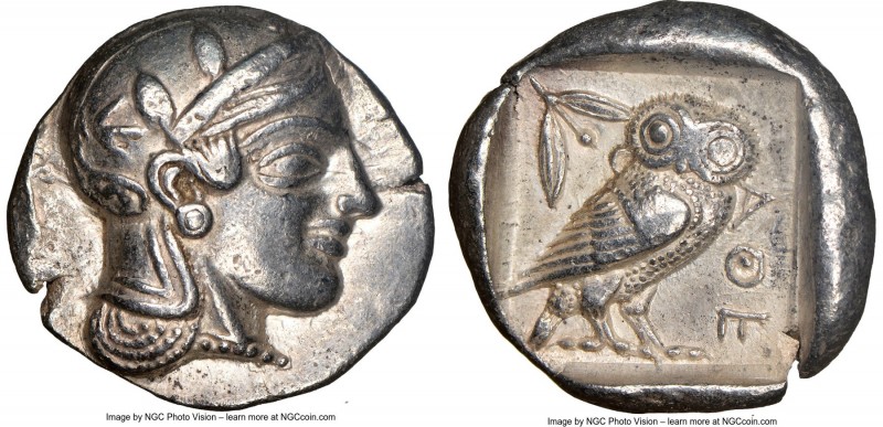 ATTICA. Athens. Ca. 455-440 BC. AR tetradrachm (25mm, 17.13 gm, 11h). NGC XF 5/5...