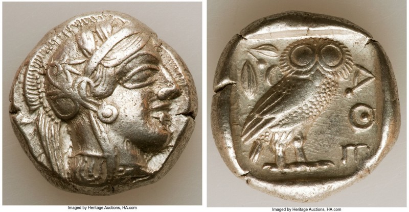 ATTICA. Athens. Ca. 440-404 BC. AR tetradrachm (24mm, 17.16 gm, 2h). XF. Mid-mas...