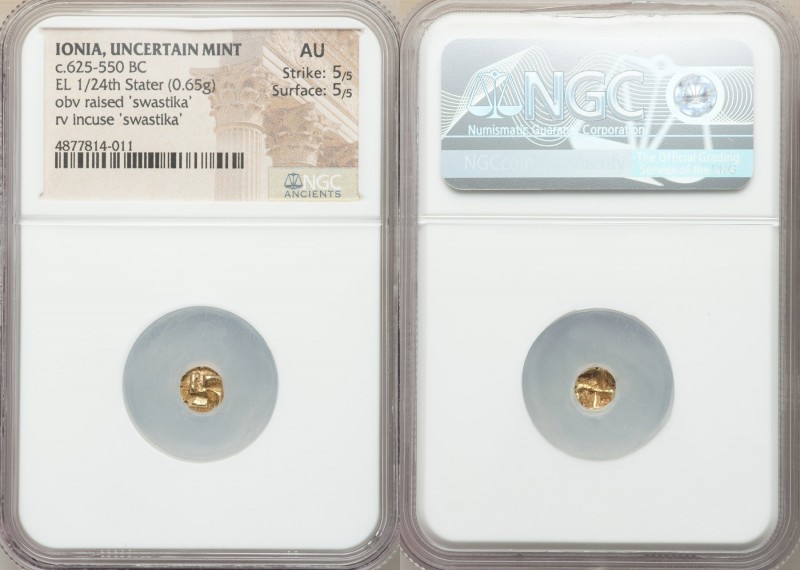 IONIA. Uncertain mint. Ca. 625-550 BC. EL 1/24 stater or myshemihecte (6mm, 0.65...