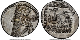 PARTHIAN KINGDOM. Pacorus I (ca. AD 78-120). AR drachm (20mm, 11h). NGC AU, brushed. Ecbatana. Bust of Pacorus left with long pointed beard, wearing d...