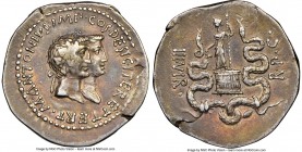 Marc Antony, as Triumvir and Imperator (44-30 BC), with Octavia. AR cistophorus (28mm, 12.05 gm, 1h). NGC Choice VF 5/5 - 4/5. Ephesus, summer-autumn ...
