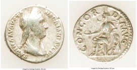 Sabina (AD 128-136/7). AR denarius (18mm, 3.23 gm, 5h). About Fine. Rome, AD 128-136. SABINA AVGVSTA HADRIANI AVG P P, draped bust right, with hair wa...