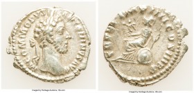 Commodus (AD 177-192). AR denarius (20mm, 3.17 gm, 2h). XF. Rome, AD 181. M COMMODVS ANTONINVS AVG, laureate head of Commodus right / TR P VI IMP IIII...