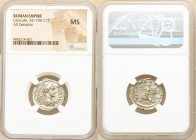 Caracalla, as Augustus (AD 198-217). AR denarius (20mm, 1h). NGC MS. Rome, AD 205/6. ANTONINVS PIVS AVG, laureate and draped bust of Caracalla right /...