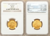 Franz Joseph I gold Restrike 8 Florins (20 Francs) 1892 MS64 NGC, KM2269. AGW 0.1867 oz. 

HID09801242017

© 2020 Heritage Auctions | All Rights R...