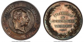 Franz Joseph I silver Specimen "Agricultural Award" Medal ND (1848-1916) SP64+ PCGS, Hauser-2802. 40mm. FRANCISCVS JOSEPHUS I. D. G. AVSTRIAE IMPERATO...